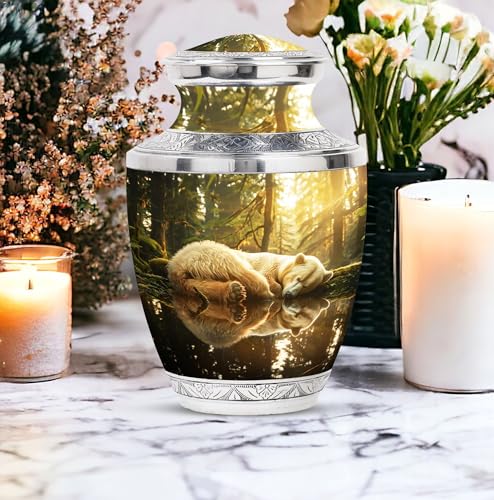 Image of Bear Urn - Urn for Ashes - Cremation Urns for Adult Ashes Women - Adult Urns for Human Ashes Men - Urns for Ashes Adult Female (10 inch Pack of 1)