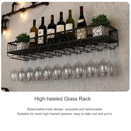 Support de rangement de plafond rustique réglable pour optimiser l'espace bar de cuisine