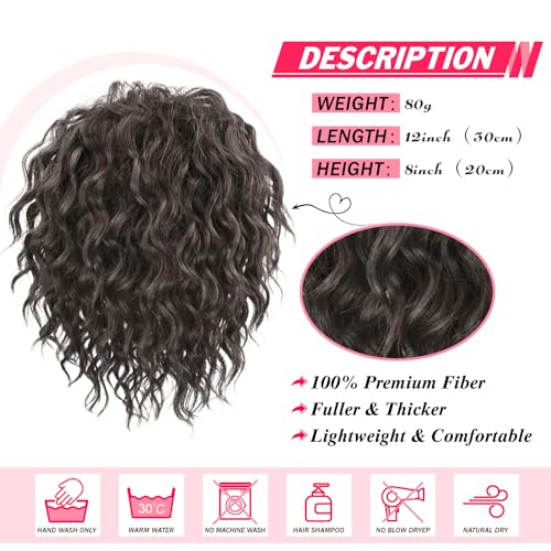 Adancyler Messy Bun Hair Piece Yaki Textured Sweet Loose Wavy Curly Hair Bun Short Drawstring Ponytail Extensions Hair Toppers Synthetic Hairpieces Pony Tails Hair Extensions For Women thumb #1