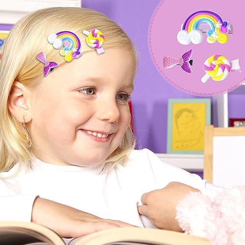 Image of Wazdorf 14 Pieces Girls Hair Pins with Clear Bag, Baby Clips Cute Cute Fruit Cartoon Animal Pin for Kids, Women, Girls Hair Accessories (yellow)