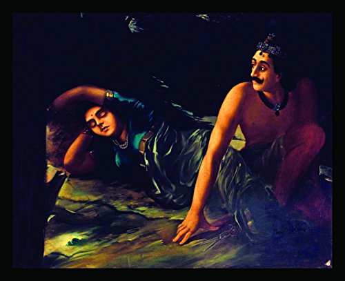 Image of Tallenge Nala And Damayanti - by Raja Ravi Varma - - Medium Canvas - Framed (24 x 19 inches)