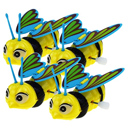 WHAMVOX 4Pcs Cute Bee Wind Up for Fun Playthings to Boost Intelligence and Coordination for and Home Decoration Safe Material