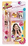 2252; set escolar multicolor Disney Soy luna, set de papelería 5 piezas, compuesto por: libreta, lapiz, goma, sacapuntas y regla.
