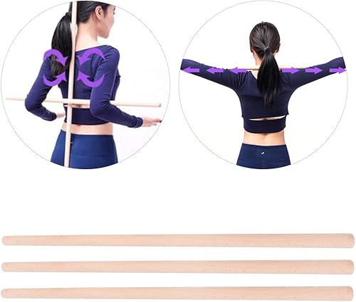 Miniatura 8 de Barra de yoga de madera, 3 piezas de palo de hombro abierto para yoga, fitness, yoga, asistencia de yoga, suministros de yoga de 27.6 in