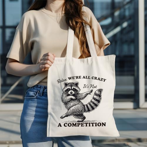 Bolso Tote Lona con Mapache Divertido Tema Animal miniatura 2