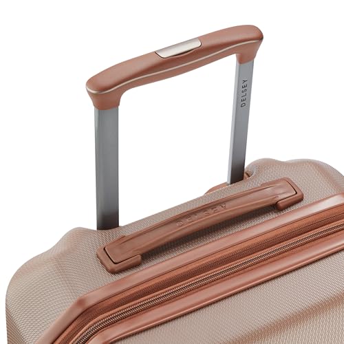 Image of DELSEY PARIS Paulette 58 cms Small Cabin ABS /Polycarbonate Hard Sided 8 Wheels and Expandable Spinner Suitcase /Trolley Bag for Travel with TSA Lock- Brown