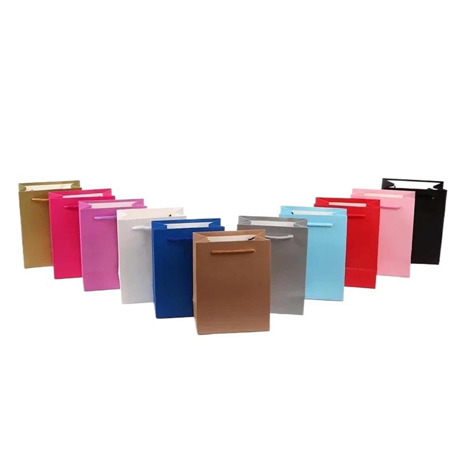 Sacchetto Regalo Kraft Sacchetto regalo di carta semplice da 12/24 pezzi | Scatola di caramelle Kraft con manico Pacchetto festa di compleanno di nozze(Black,18x23x10cm,24pcs)