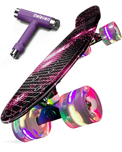 Skateboard Per Bambina In PVC Con Ruote Luminose – 61x18 Cm, Portata 100 Kg, Cuscinetti Silenziosi, Regalo Perfetto Per Ragazze