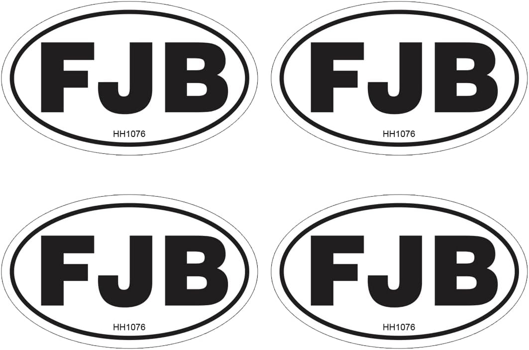 Hard Hat FJB Oval Stickers 4 Pack