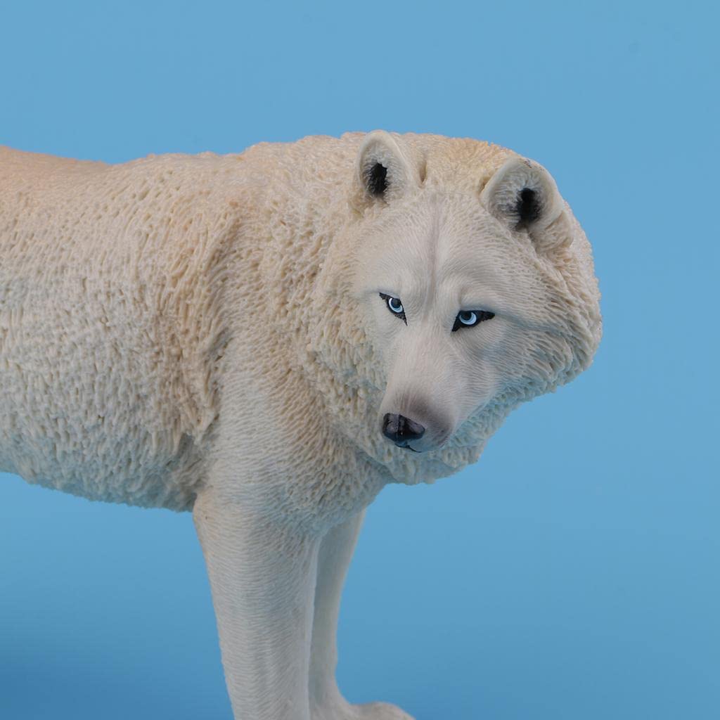 Wolf Modellino Animale Modellino Lupo Simulazione Giocattolo Figure Animali Selvatici Modello Lupo PVC Sicuro Adatto a Decorazione Casa Ornamento, Beige