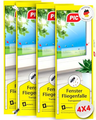 PIC Fliegenfalle Für Fenster – 12 Stück Mit Schmetterlingsdesign, Bis Zu 6 Monate Wirksam, Keine Klebrigen Rückstände