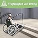 Eikuavons 61x73cm Rollstuhlrampe Belastbar bis 270KG Rollstuhlrampe mit Rutschfester Oberfläche Tragbare Rollstuhlrampe Rollstuhlklapprampe für Zuhause Stufen Treppen Türöffnung
