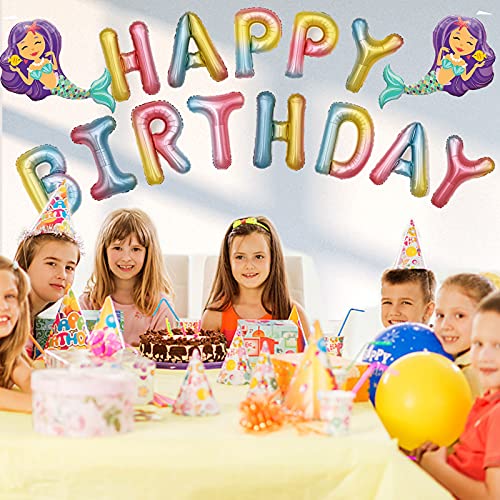 EPODA Zeemeermin ballon 7 jaar kinderverjaardag decoratie, meisje kleurrijke zeemeermin ballon, ballon 7e verjaardag… - Image 5