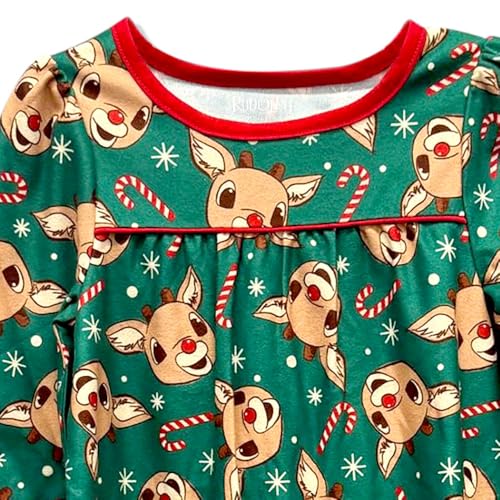 Komar Kids Rudolph The Red Nosed Reindeer Pajamas Girls Nightgown - Cozy Christmas Loungewear PJs for Toddlers Girls3