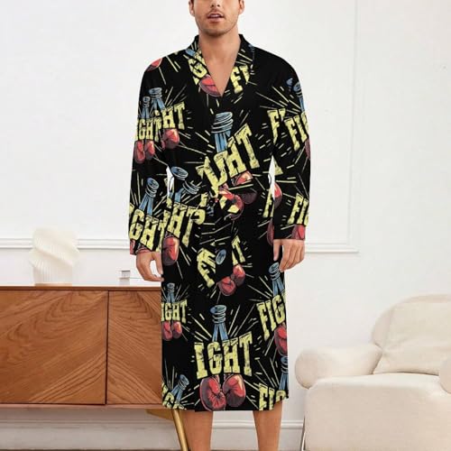 Fight Lung Cancer Awareness Soft Robe Long Sleeve Bathrobes V Neck Sleepwear Spa Robes with Belt Men Woman2