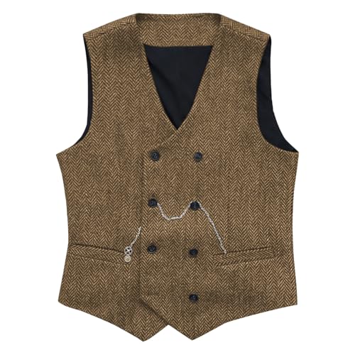Mens Formal Suit Vest Solid Slim Fit Vest Dress Double Breasted V Neck Waistcoat Business Wedding Casual Tuxedo Vests3