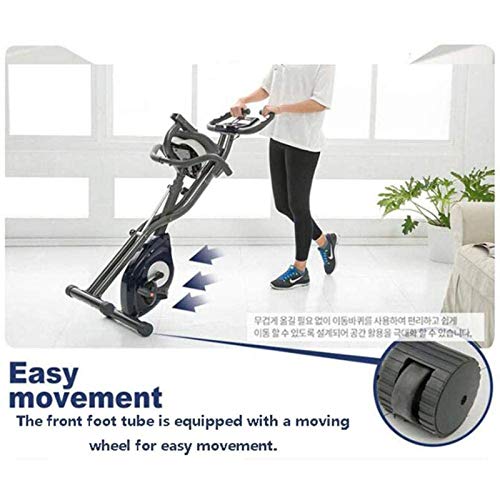 Image of Bike Exercise Bike Collapsible /Folding Cardio Exercise Bike LCD Monitor Home /Gym Strengthen Muscle Training (Green)