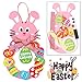 BigOtters Easter Craft Kits, 6PCS DIY Sets Including Hatching Chick Bunny Egg Easter Basket Craft Stick Sign Bunny Wreath and Rabbit Glasses for Kids Favor Classroom Daycare Homeschool Art Decor