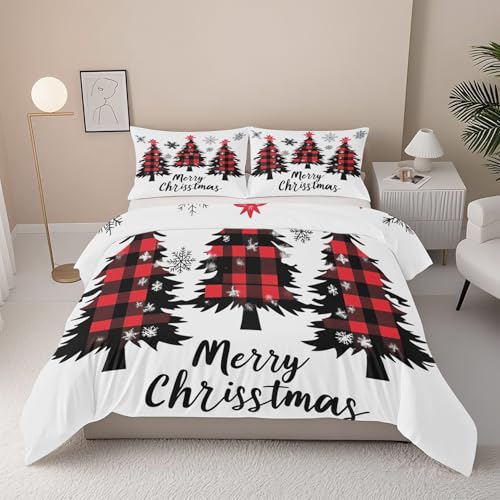 Merry Christmas Bettwäsche 200x220 3 Teilig - Rot Schwarz...