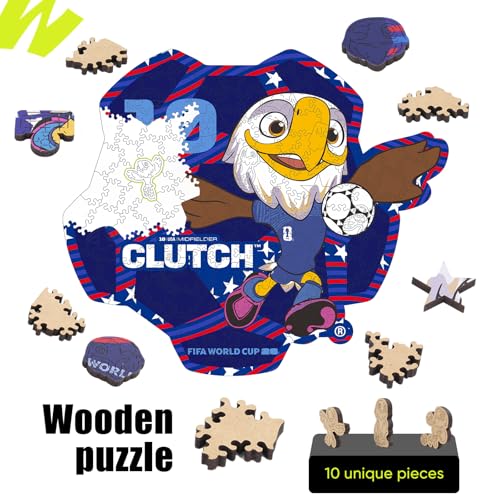 Image of FIFA World Cup 2026 Wooden Puzzles for Kids & Adults,USA Mascot clutch150 Pieces, Unique Shape Jigsaw Puzzle, 5MM Thick, Officially Licensed Product