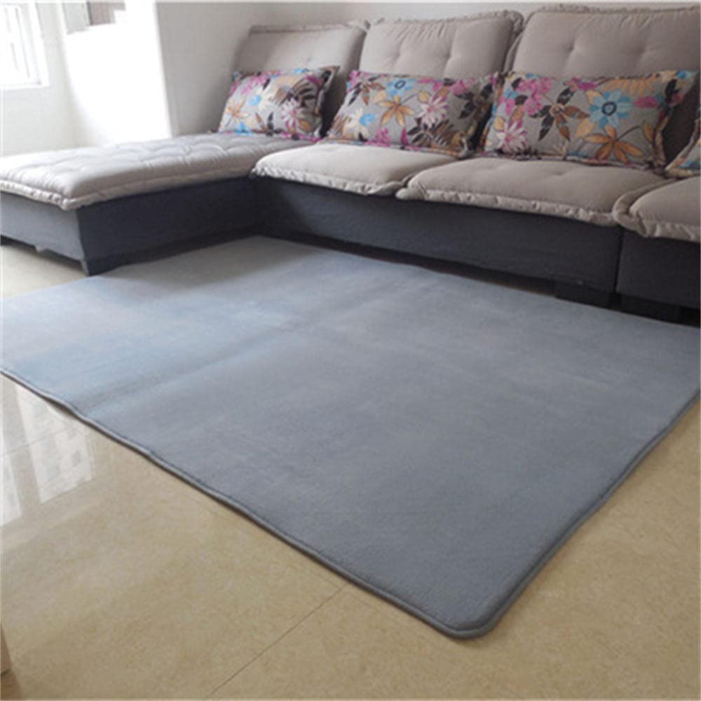 Tapis salon moderne LUNEZY argent, grand tapis moelleux et super doux pour chambre d'enfants