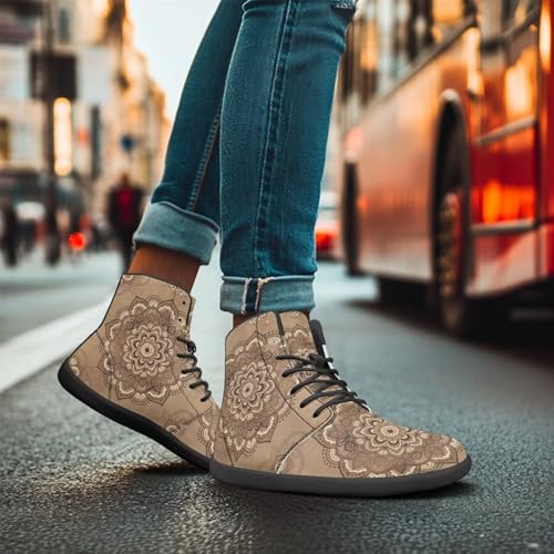 Image of Binienty Zero Drop Sole Barefoot Men's Women's PU Leather Flat Minimalist Barefoot Sneakers Athletic Shoes Waterproof