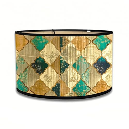 LUPATDY 30cm Tambour Abat-jour,E27 Vintage Abat Jour Lampe Chevet,Fait à la Main,pour Plafond, Suspension, Suspension Lampadaire,Lampe de Table Vert