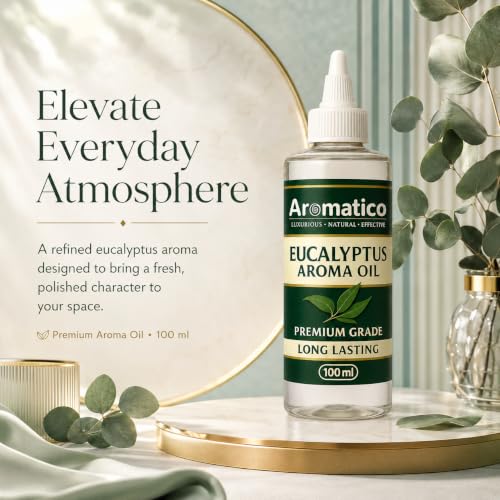 Image of AROMATICO Pure Eucalyptus Aroma Diffuser Oil with Long-Lasting Fragrance for Homes, Offices & Showrooms | Ideal for Diffusers, Reed Diffusers, Air-Purifiers & Candles 100 ml
