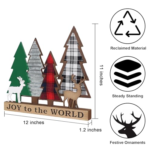 DECSPAS-Christmas-Decorations-Indoor-Large-Size-Wooden-Christmas-Tree-Sign-for-Christmas-Table-Centerpieces-Rustic-Wood-Joy-Decorative-Block-with-Reindeer-for-Tabletop-Mantel-Office-Decor DECSPAS Christmas Decorations Indoor Large Size Wooden Christmas Tree Sign for Christmas Table Centerpieces Rustic Wood Joy Decorative Block with Reindeer for Tabletop Mantel Office Decor