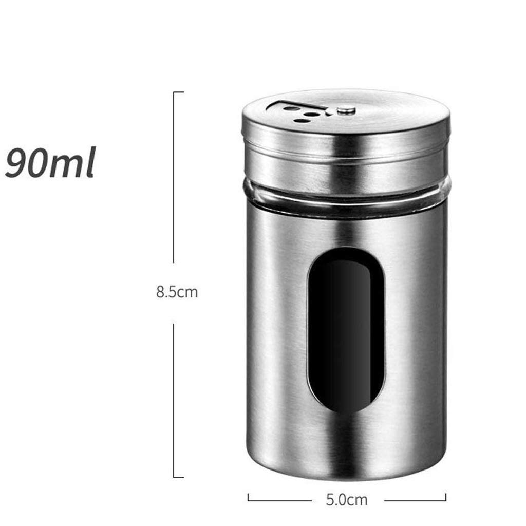 Tarro de especias Botellas de condimentos - Dispensador Caja de condimentos Botella de vidrio sin plomo Botella de condimentos con mango antideslizante Líquido de vinagrera de vidrio de acero inoxidab