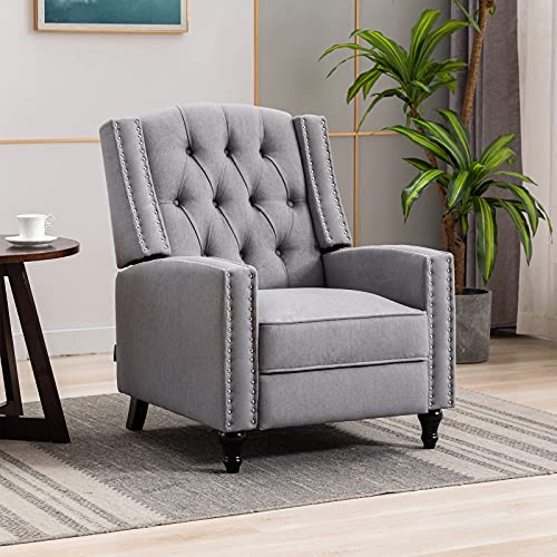 Artechworks Tufted Fabric Pushback Manual Recliner...