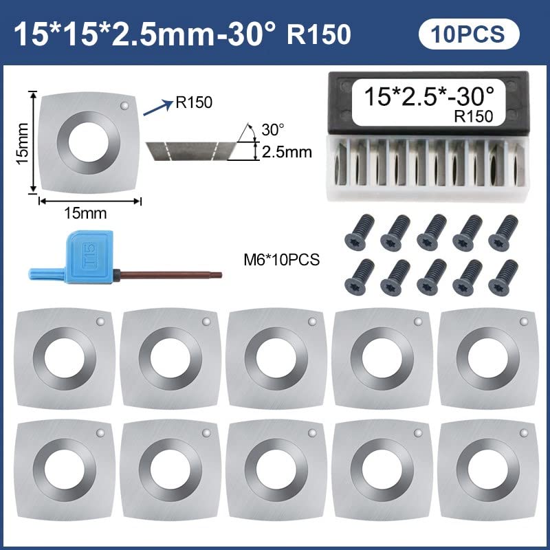 FOXBC 14,3x14,3x2mm inserti in metallo duro frese quadrate drte per la lavorazione del legno testa pialla elicoidale a spirale 10 pezzi  1420