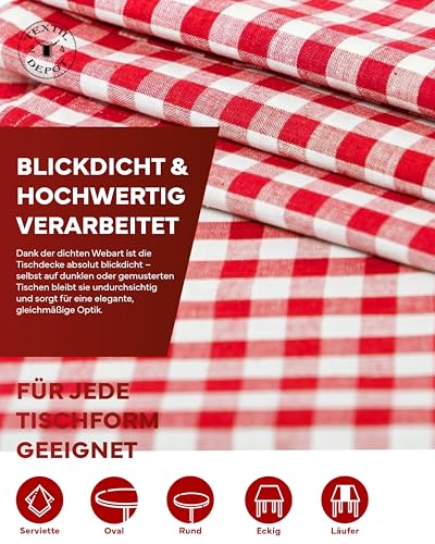 Nappe à carreaux rectangulaire coton rouge nappe de table style campagnard