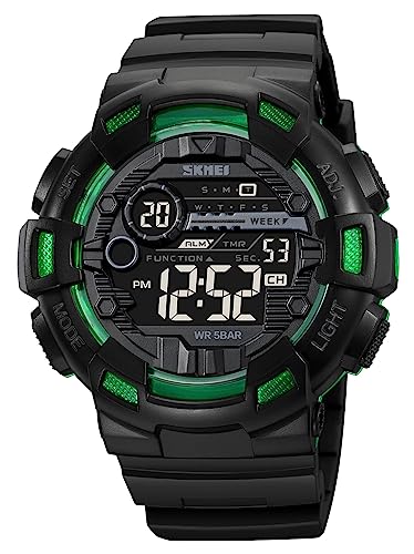 Image of FANMIS Mens Digital LED Sports Watch Military Multifunction Dual Time Alarm Countdown Stopwatch 12H /24H Time Backlight 164FT 50M Waterproof Calendar Month Day Date Watch