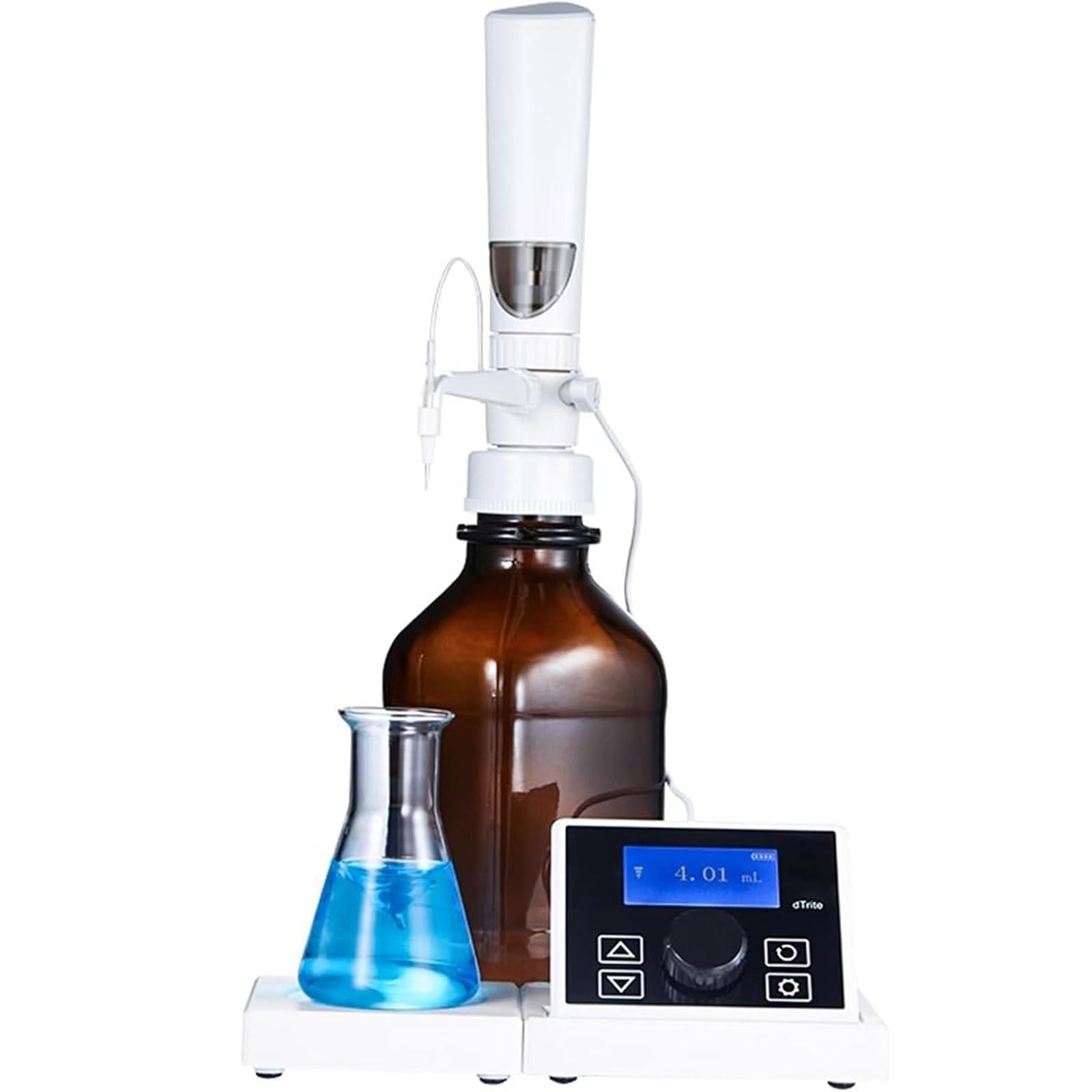 Dispensador digital de tapa de botella, bureta de polipropileno con 16 velocidades y volumen ajustable de 0,01 a 99,99 ml, dispensador electrónico de reactivos líquidos para uso en laboratorio