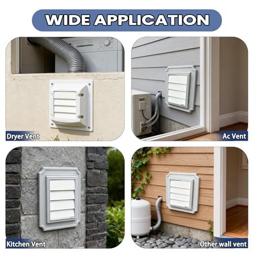 Image of 4 inch Dryer Exhaust Vent Cover Panel Replacements (8 Pack) for Outdoor Dryer Air Vent Cover, Premium Plastic Outdoor Dryer Vent Flap Replacement (Weather Resistant)