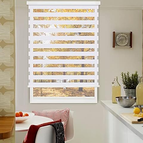 Zebra-Jalousien für Fenster, schnurlos, Zebra-Rollo, 50.8 cm Bx182.9 cm H, zweilagig, lichtfilterend Cover