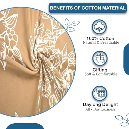 Image of Kuber Industries Cotton 180 TC Double Bedsheet With 2 Pillow Covers | Machine Washable Soft Bedsheet For Living Room, Home & Hotels | Lotus Fabio Print - Golden & White