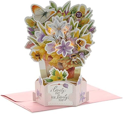 Hallmark Paper Surprise Musical Birthday Pop Up Card for Girls (Marjolein Bastin Bouquet, Performs Simply to See You Smile)