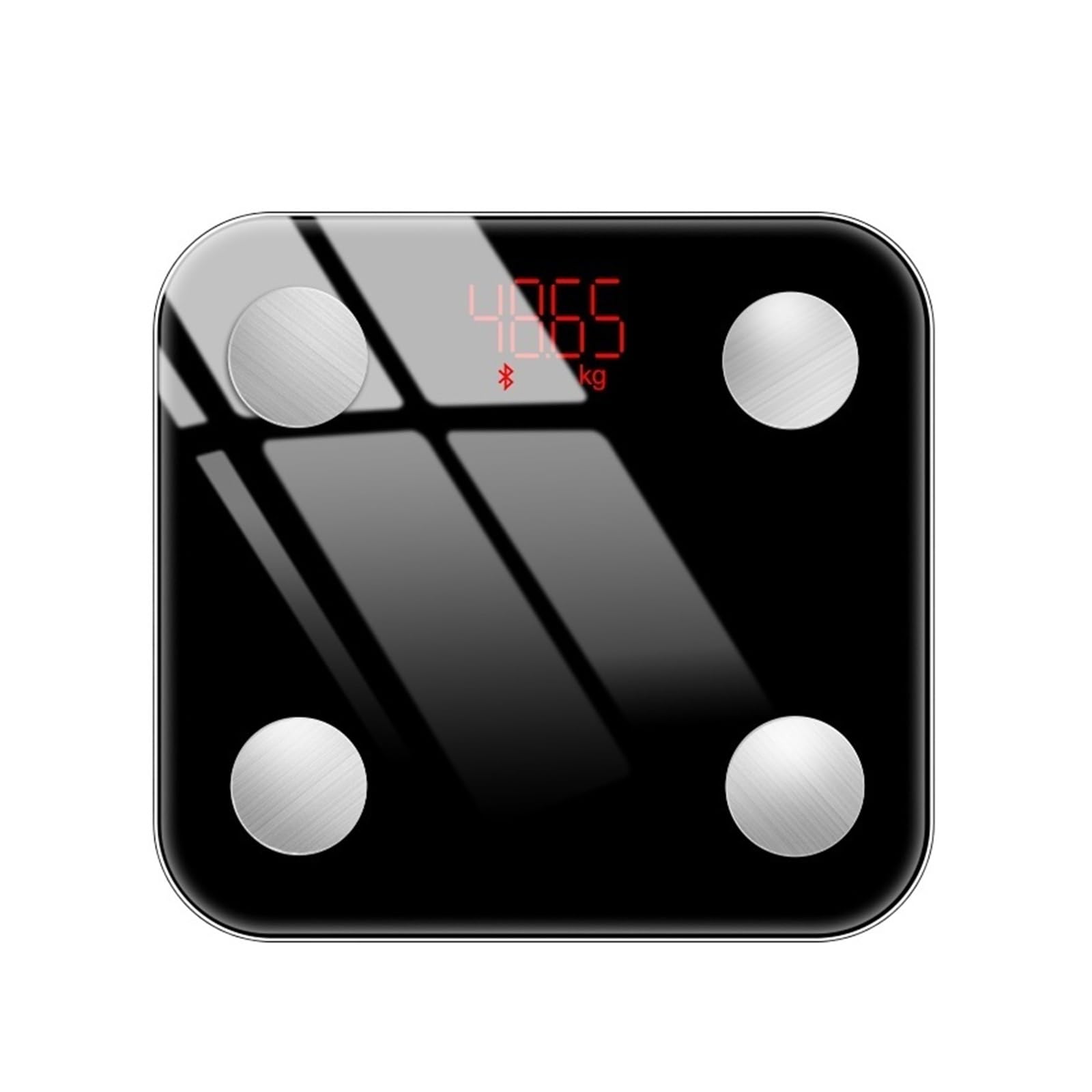 Báscula De Grasa Corporal Peso Compatible Con Bluetooth Medición Doméstica IMC Inteligente Electrónica Preciso FáCil De Leer(Black)