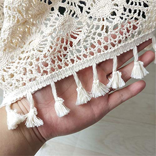 Bmidrut Vintage Crochet Tablecloths Lace Doilies Cotton Beige Square Tablecloths Table Cover Table Topper Wedding Home Party Decoration #TOP2