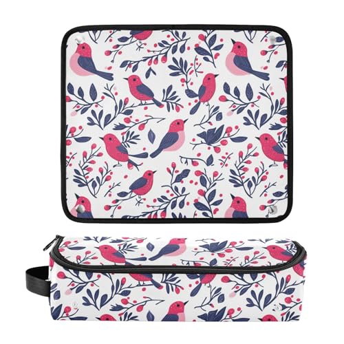 Bolsa de viaje Free Birds Marble para herramientas de cabello con tapete resistente al calor para planchas, rizadores y accesorios de cuidado capilar. Organizador portátil miniatura 3