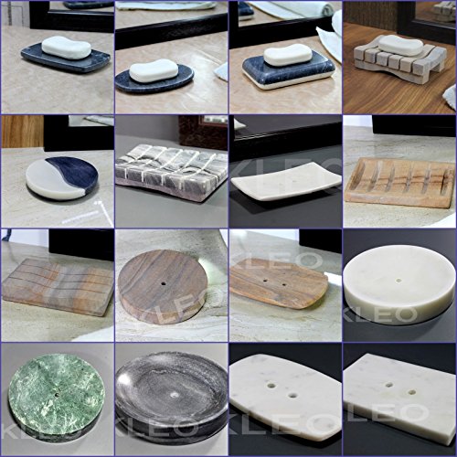 Kleo Natural Stone Soap Dish Soap Holder Bath Accessories For Bathroom, Tub Or Wash Basin Accessories (White) #TOP4