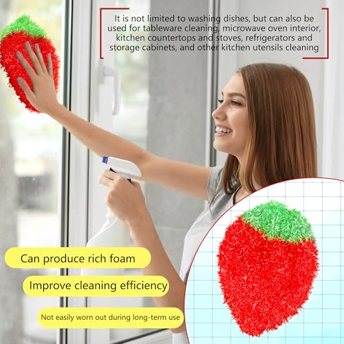 Image of 20 Pieces Fruit Dish Scrubber Colorful Reusable Kitchen Fruit Shaped Dish Scrubbers for Family Washing Pots and Dishes Bathtub Sink