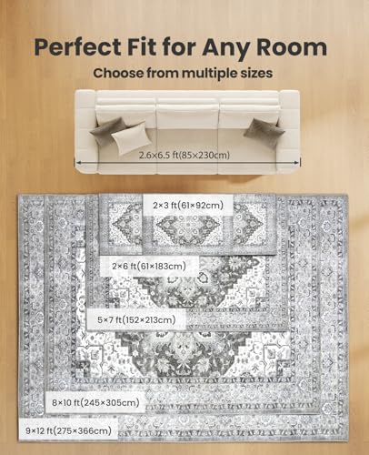 AMADA HOMEFURNISHING 5x7 Area Rugs, Washable Living Room Rug Low-Profile with Non-Slip Backing & Durable Edge Binding, Vintage 5x7 Rugs for Living Room, Bedroom, Dinning Room - Image 8