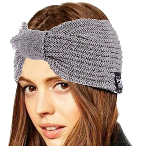 Belsen Donna arco personalità Fasce maglieria fascia Cerchietti Accessori per capelli (grigio)