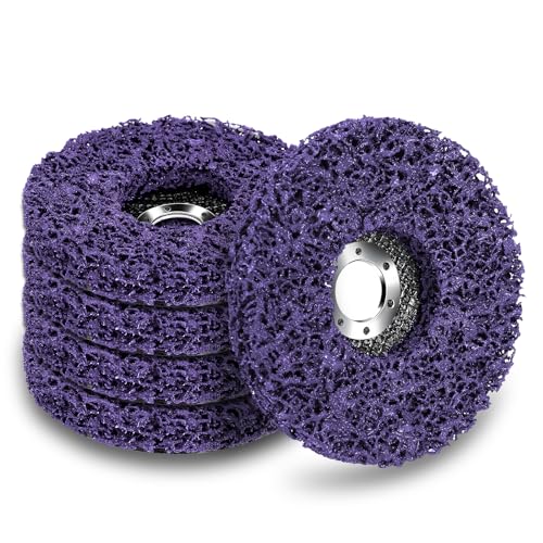 Mkitnvy Disco de lijado CSD de 125 mm, 5 unidades de disco de limpieza negro, disco abrasivo de tejido de nailon, disco de tiras limpias, pintura y óxido