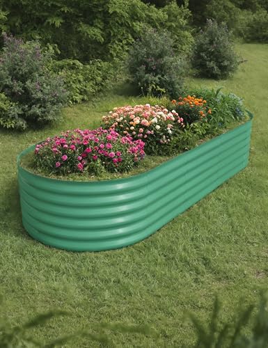 Jardinière surélevée ovale anti nuisibles grand potager acier fond ouvert