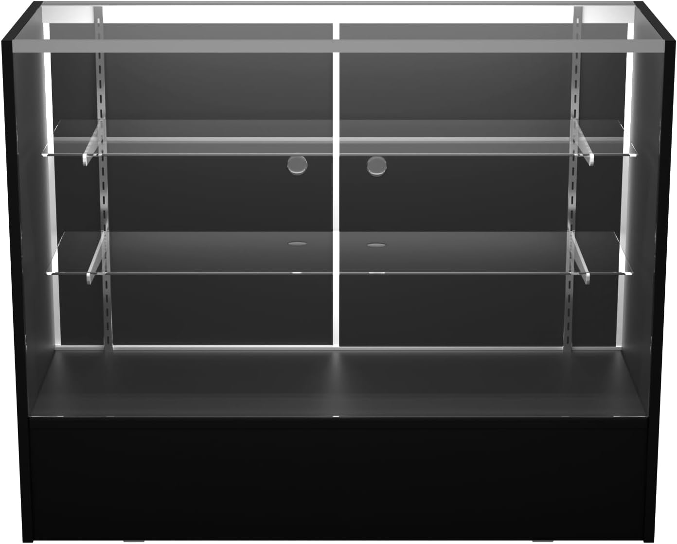 48" W x 18" D x 38" H - Reatil Display Case, Full Vision Display case with LED Llights