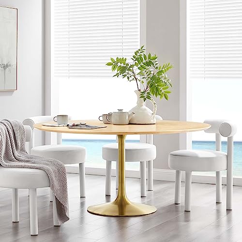 Image of Modway Lippa Dining Table, 60 inch, Gold Natural